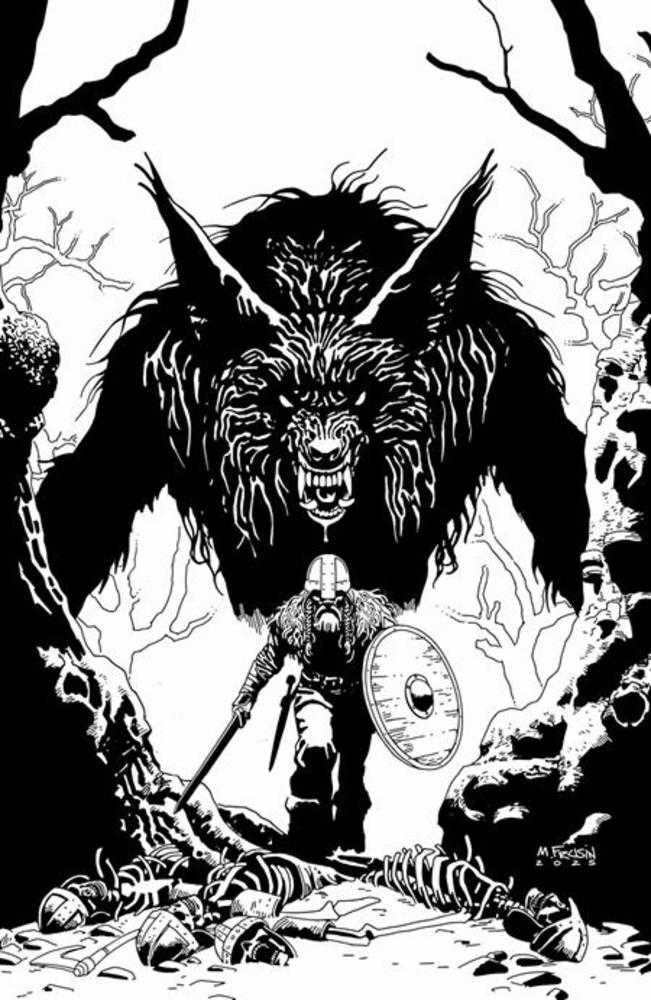 Viking Moon #1 (Of 5) Cover E 1 in 25 Marcelo Frusin Black & White Variant