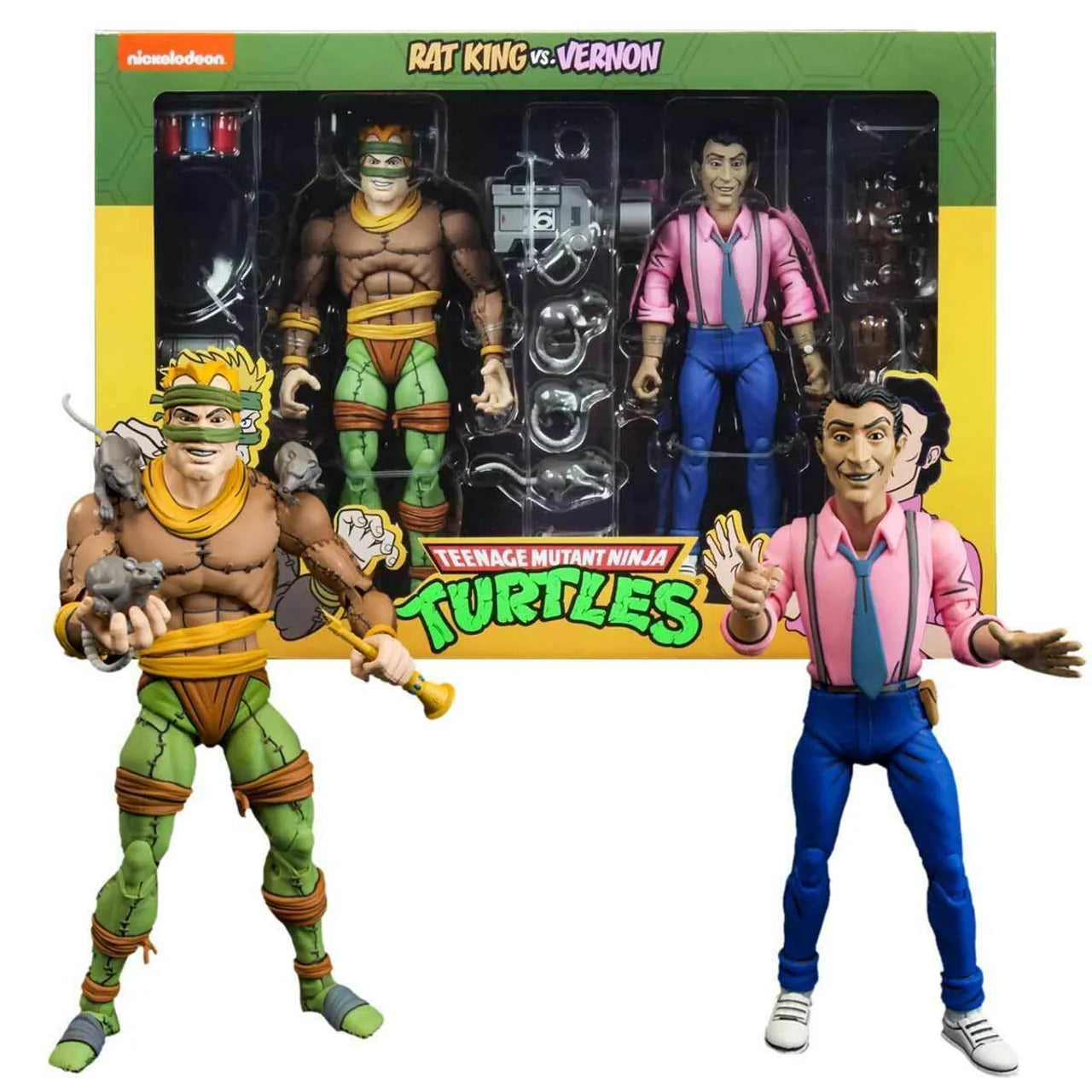 Teenage Mutant Ninja Turtles NECA Rat King vs Vernon (Cartoon)
