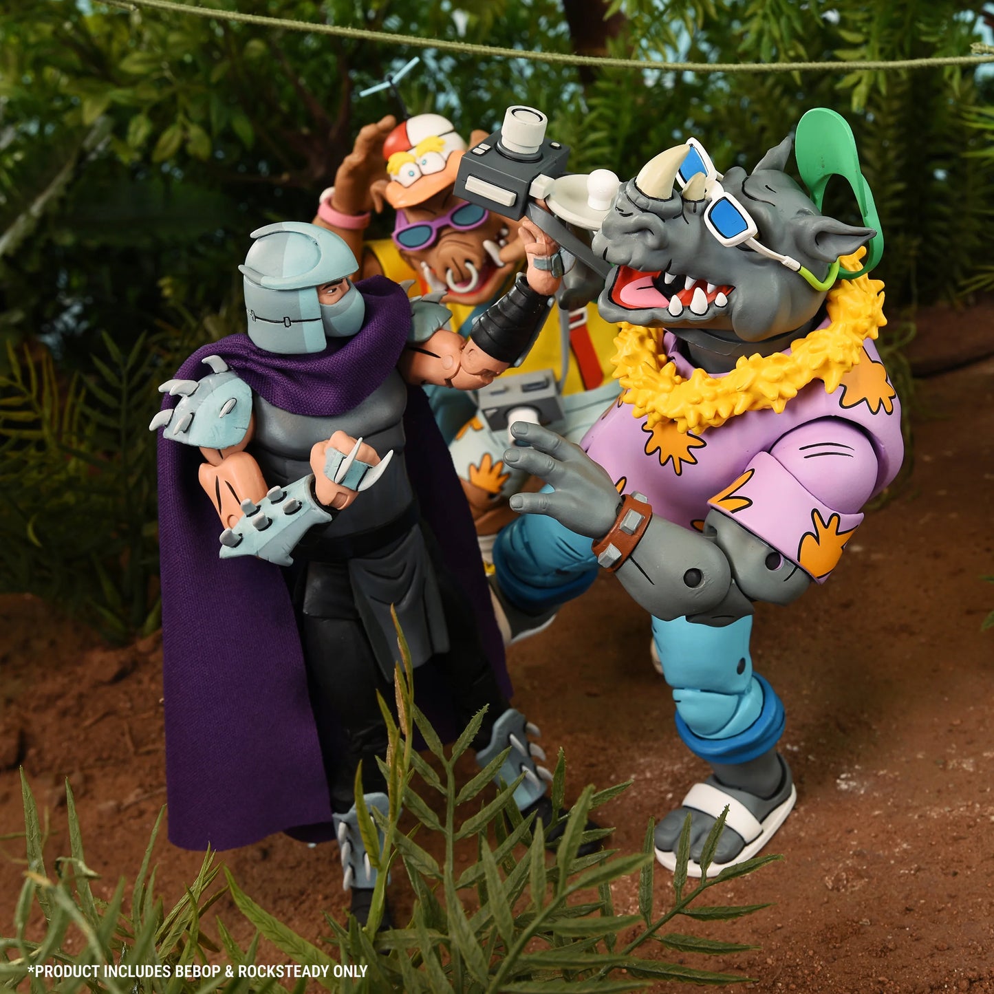 TEENAGE MUTANT NINJA TURTLES (CARTOON) - VACATION BEBOP AND ROCKSTEADY 7" SCALE ACTION FIGURE 2-PACK