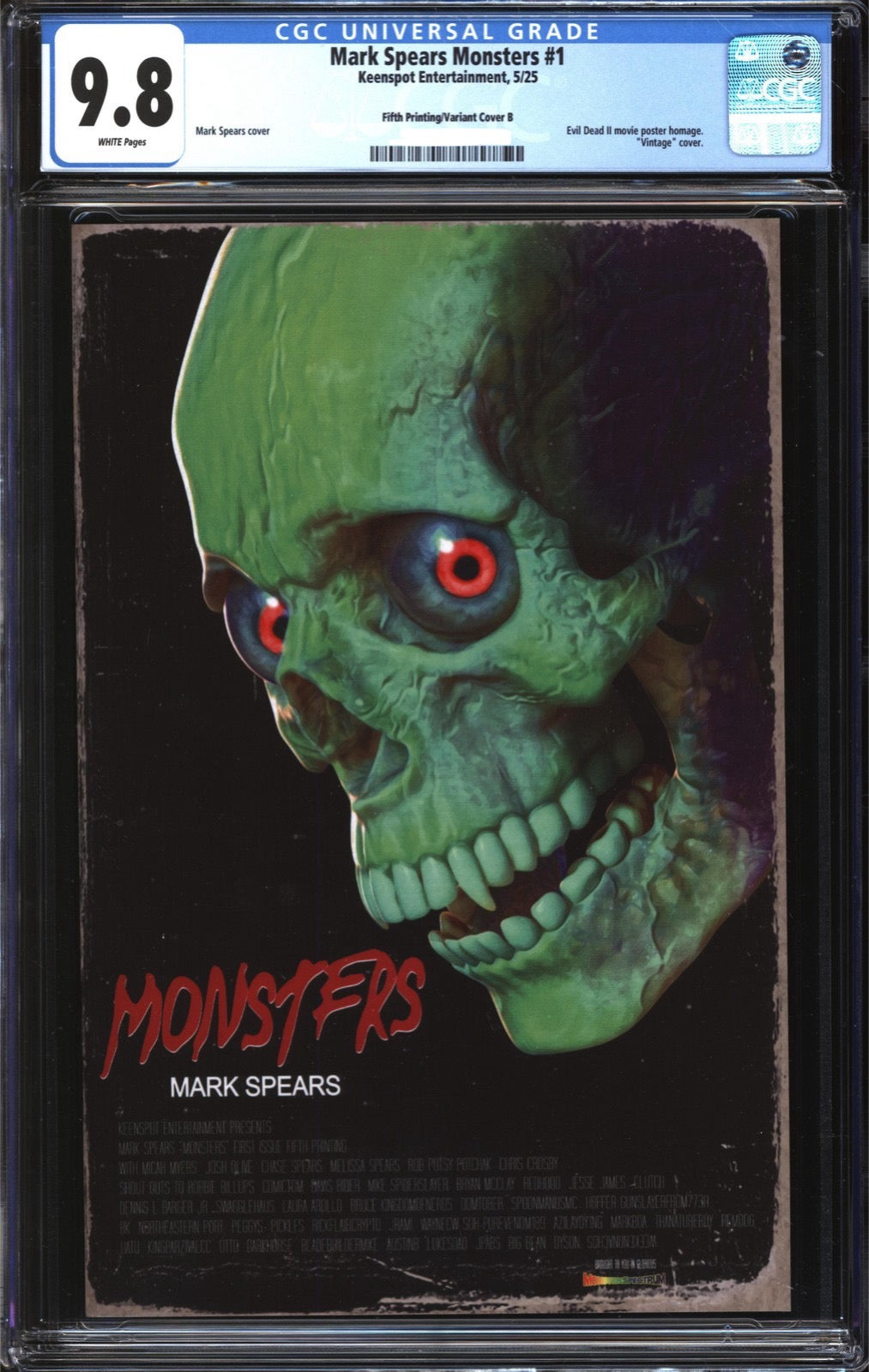 Mark Spears Monsters (2024) #1 Fifth Printing/Variant Cover B CGC 9.8 NM/MT