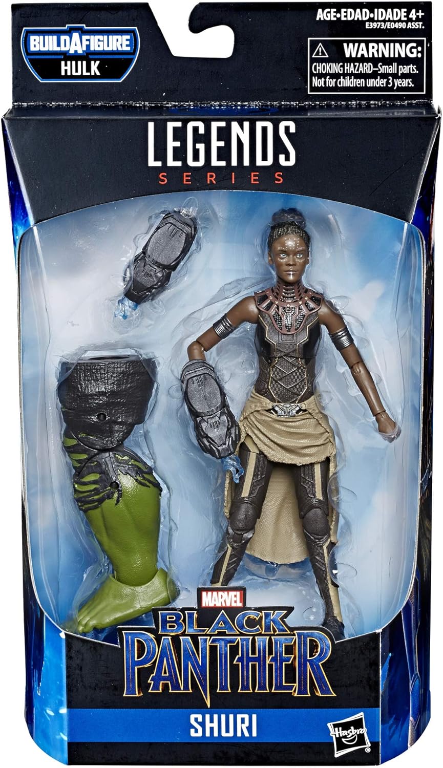 Marvel Legends Series Black Panther Shuri 6" Collectible Action Figure Toy for Ages 6 & Up with Accessories & Build-A-Figure Hulk