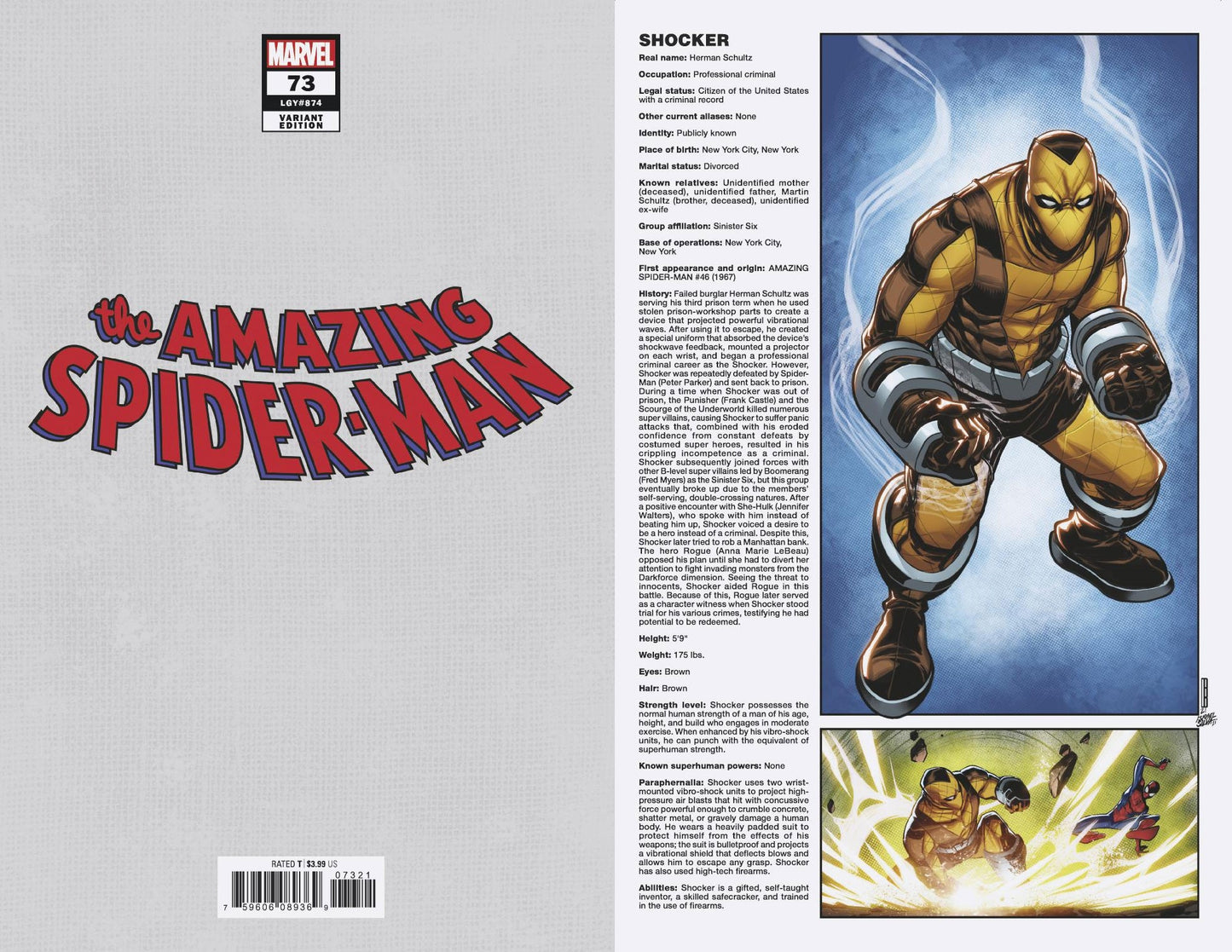 AMAZING SPIDER-MAN #73 BALDEON HANDBOOK VAR SINWAR