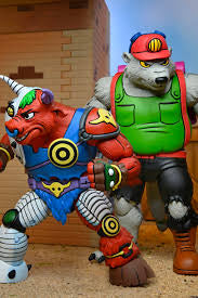 TEENAGE MUTANT NINJA TURTLES (CARTOON) - DIRTBAG AND GROUNDCHUCK 2-PACK ACTION FIGURE SET BY NECA