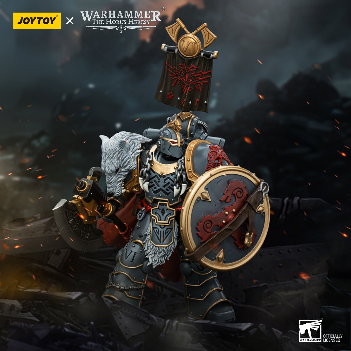 JOYTOY WH 40K SPACE WOLVES PRAETOR POWER AXE 1/18 AF