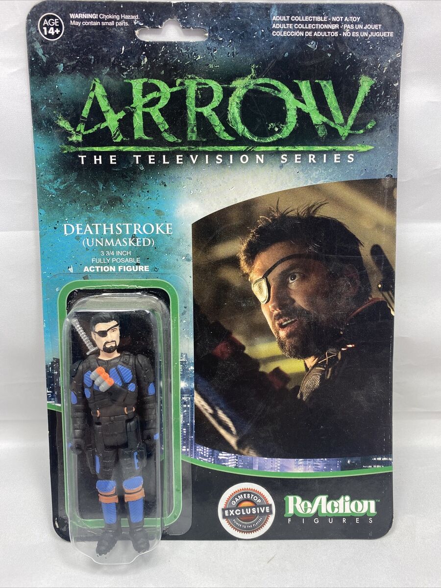 ARROW THE TELEVISION SERIES REACTION FIGURES DEATHSTROKE UNMASKED