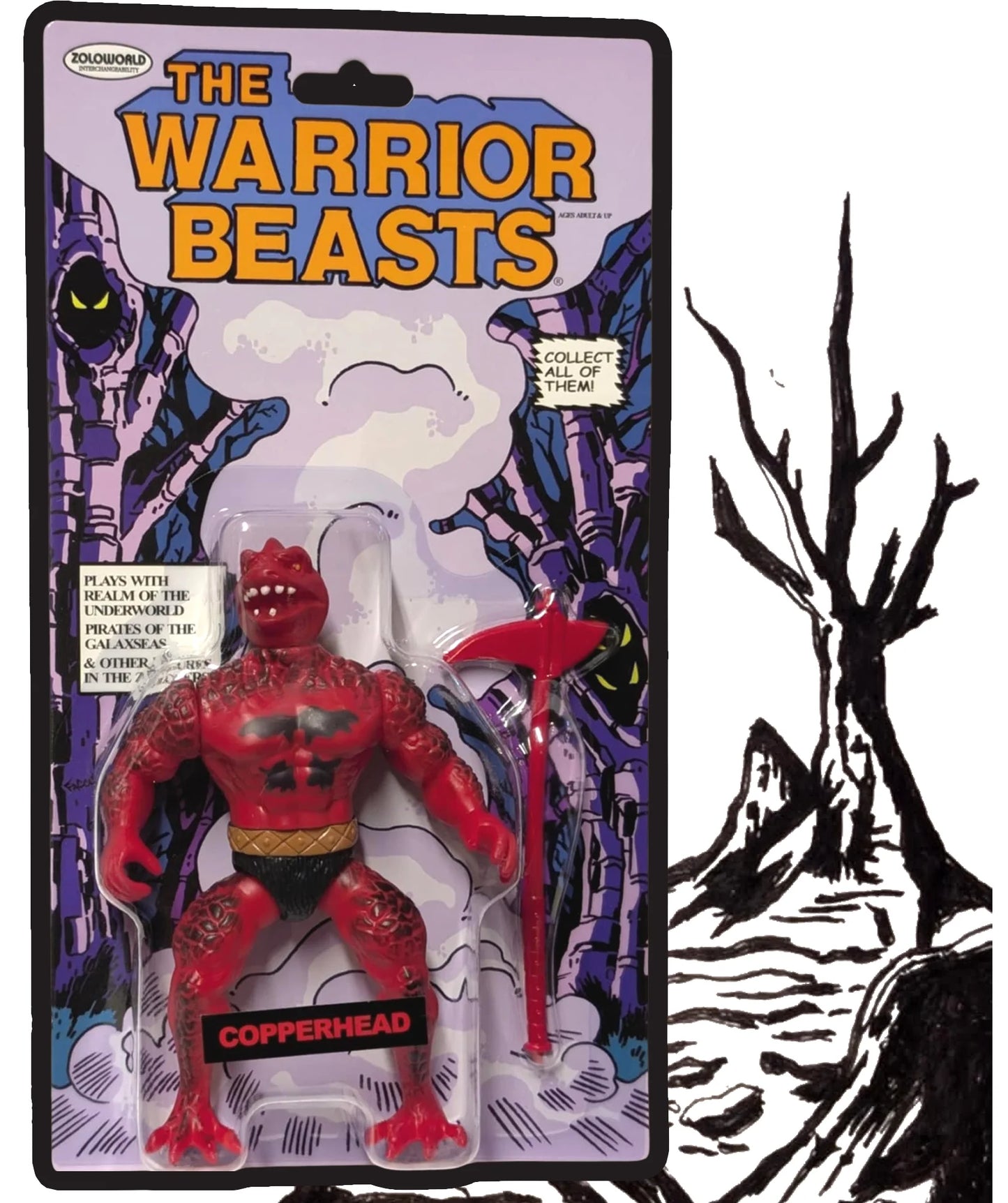 THE WARRIOR BEASTS COPPERHEAD MOC ACTION FIGURE NYCC ED