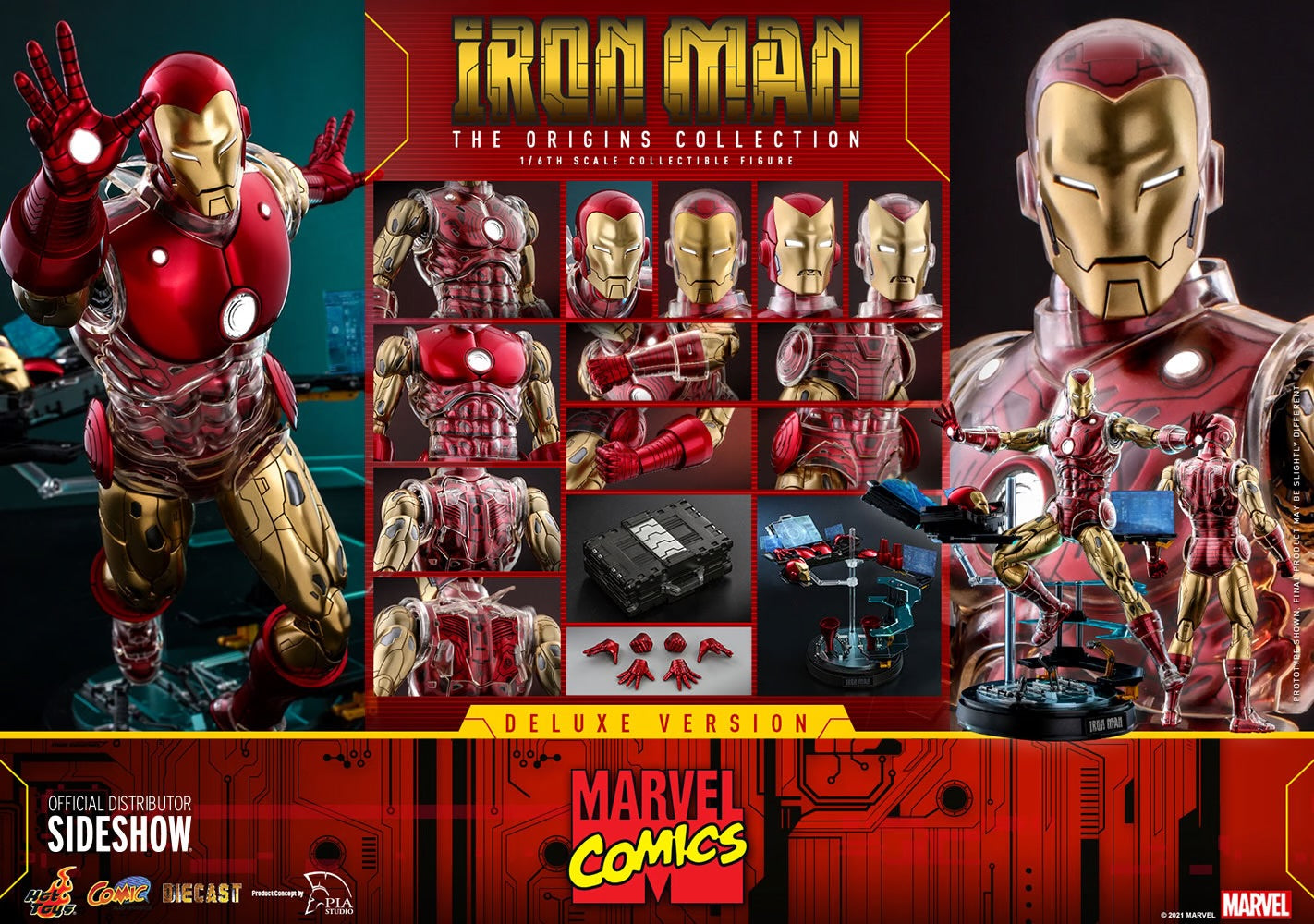 IRON MAN DELUXE (The Origins Collection) Sixth Scale Figure by Hot Toys