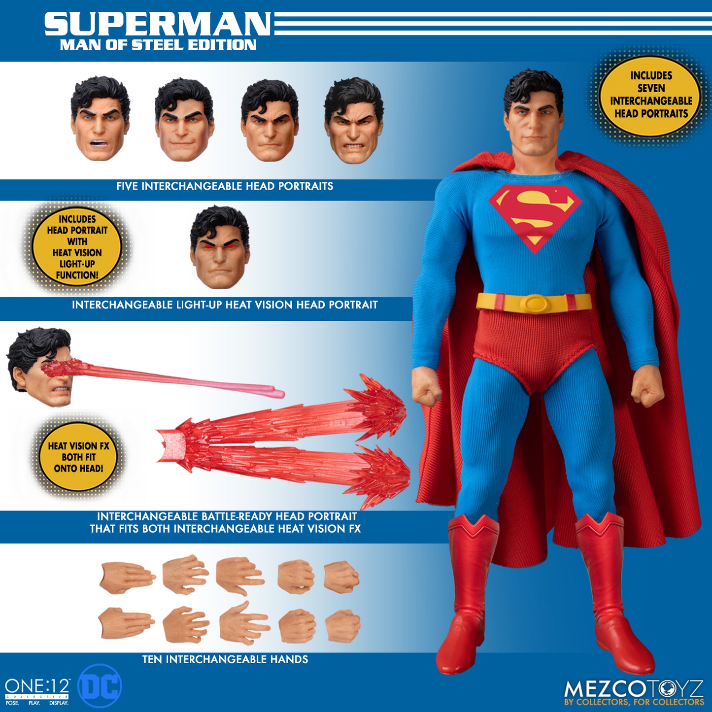 ONE-12 COLLECTIVE SUPERMAN MAN OF STEEL EDITION AF by MEZCO TOYS