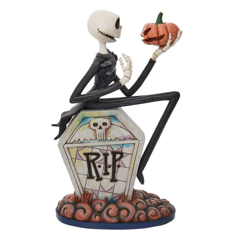 Nightmare Before Christmas Disney Traditions Jack on Gravestone 8.75-Inch Statue