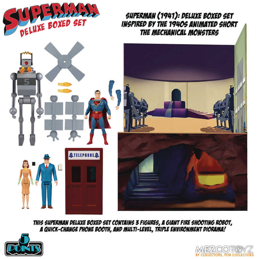 5 Points Superman Mechanical Monsters 1941 Action Figure Deluxe Box Set by Mezco