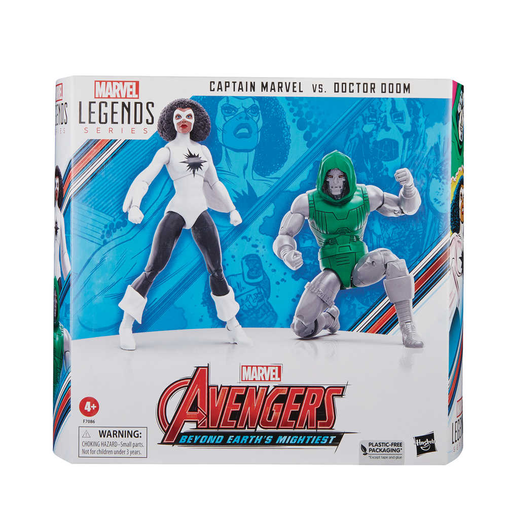 Avengers 60th Ann Leg Cpt Marvel/Dr Doom 6in Action Figure 2pk