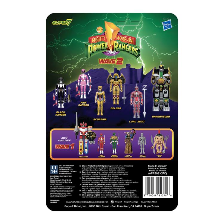 Mighty Morphin Power Rangers ReAction Black Ranger Figure