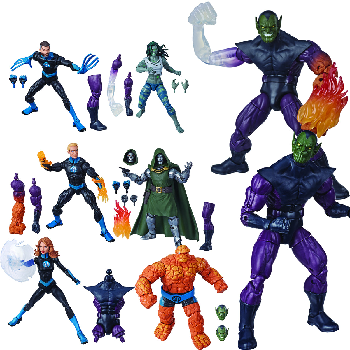 Fantastic Four Marvel Legends Wave 1 Set of 6 Figures (Super Skrull BAF)