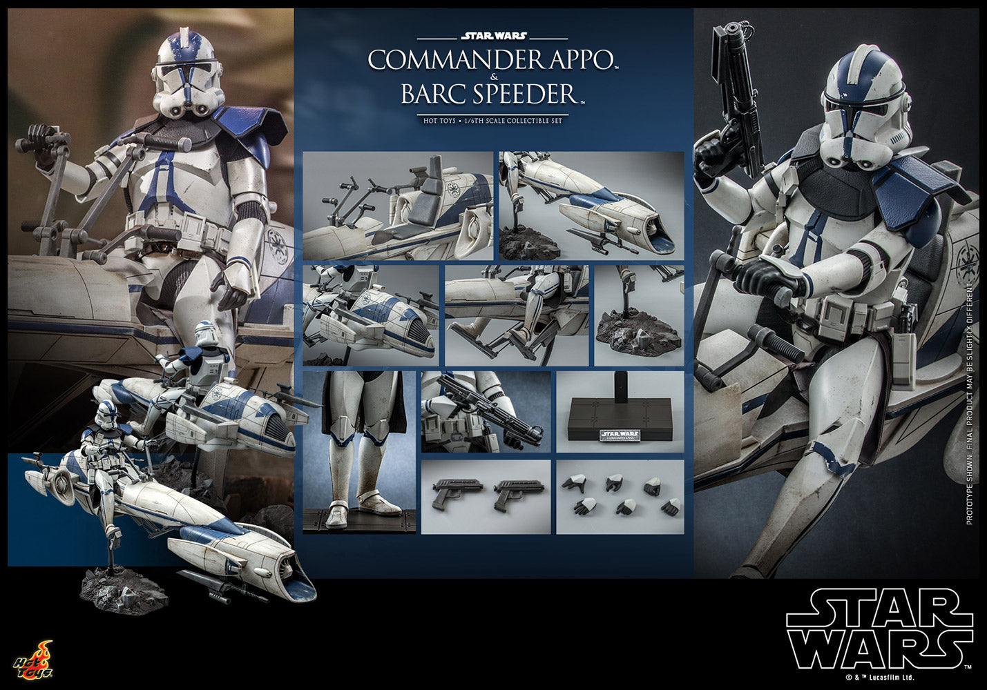 Commander Appo & BARC Speeder Sixth Scale Figure Set by Hot Toys