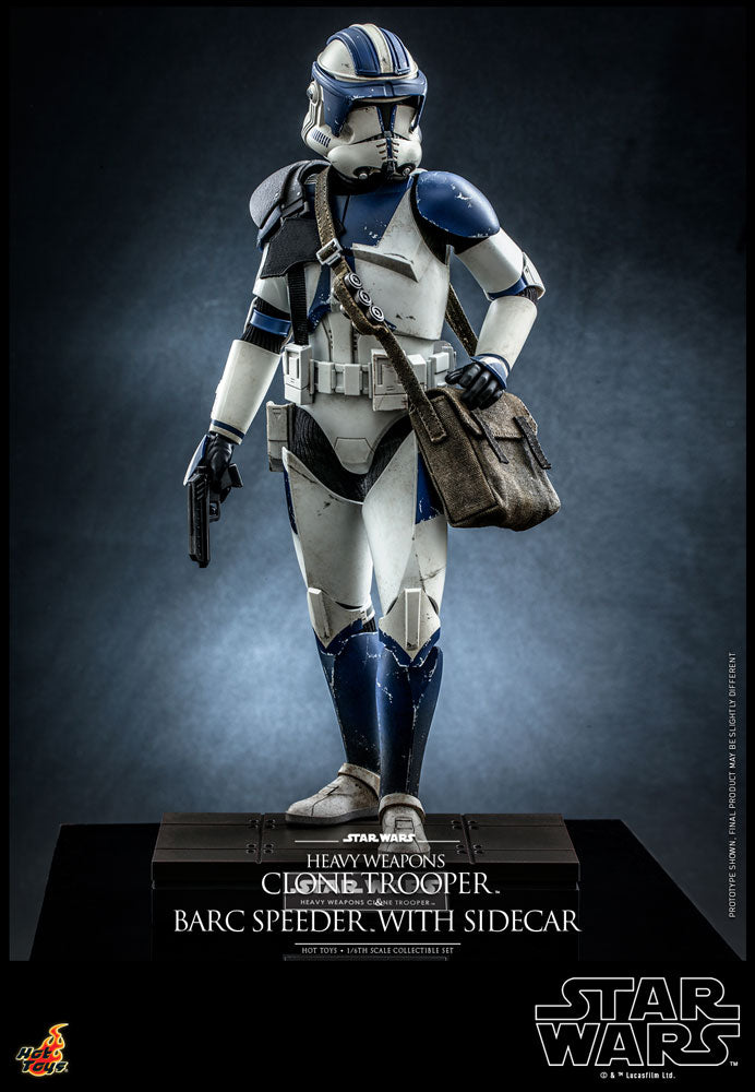 Heavy Weapons Clone Trooper and BARC Speeder with Sidecar Sixth Scale Figure Set by Hot Toys