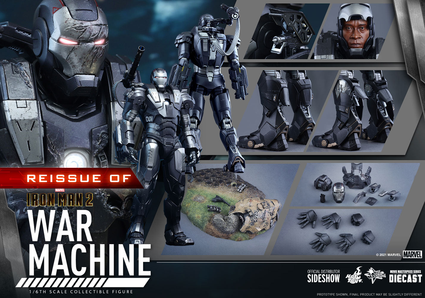 War Machine Sixth Scale Figure by Hot Toys Movie Masterpiece Series Diecast – Iron Man 2 - Reissue