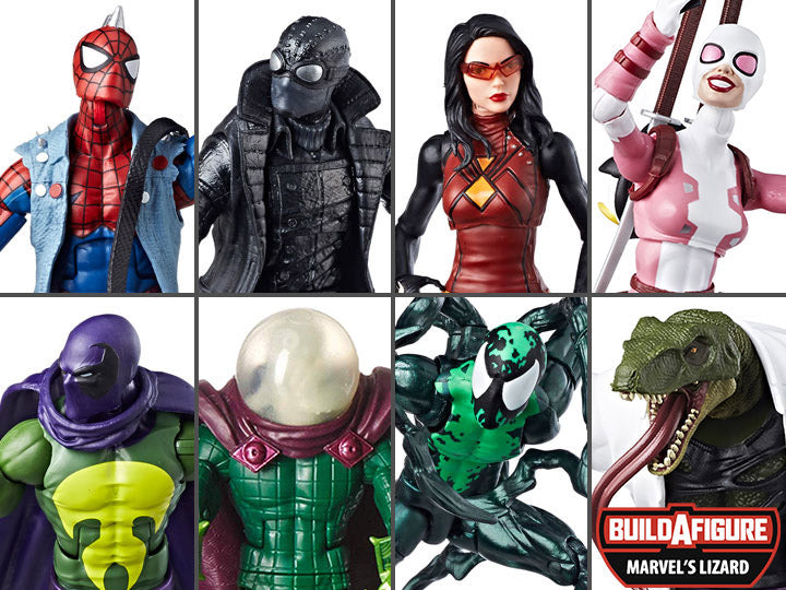 Spider-Man Marvel Legends Wave 7 Set of 7 Figures (Marvel's Lizard BAF)