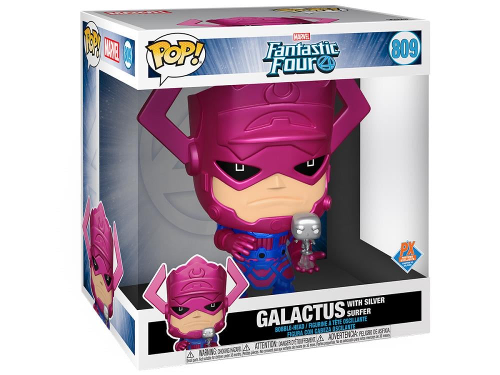 Pop! Marvel: Fantastic Four - 10" Galactus w/ Silver Surfer (Metallic Ver.) PX Previews Exclusive