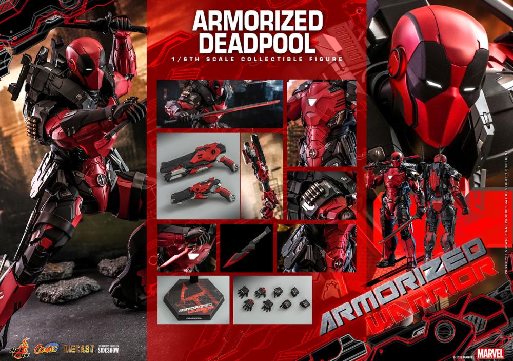 Armorized Deadpool Sixth Scale Figure by Hottoys Masterpiece Series Diecast - Armorized Warrior Collection
