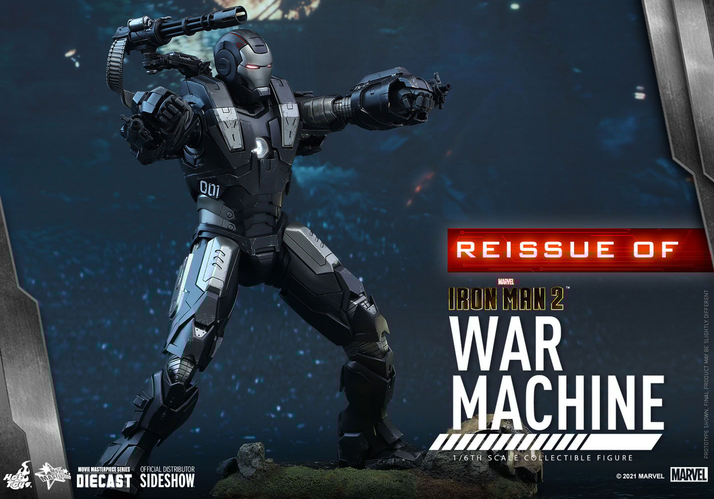 War Machine Sixth Scale Figure by Hot Toys Movie Masterpiece Series Diecast – Iron Man 2 - Reissue