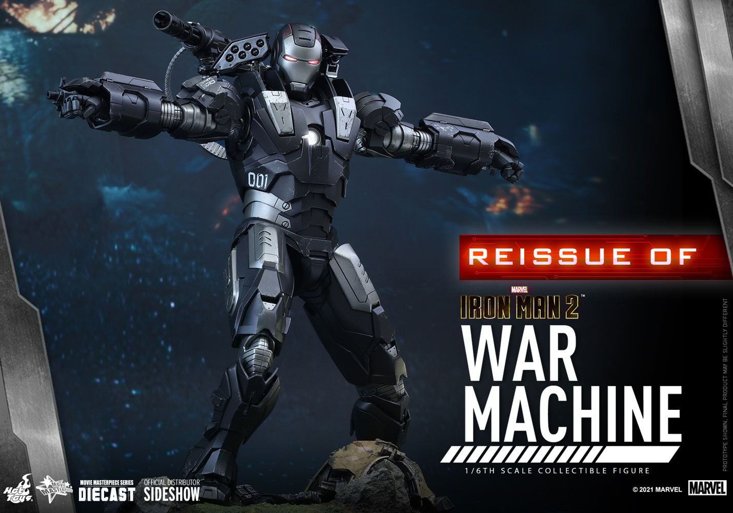 War Machine Sixth Scale Figure by Hot Toys Movie Masterpiece Series Diecast – Iron Man 2 - Reissue