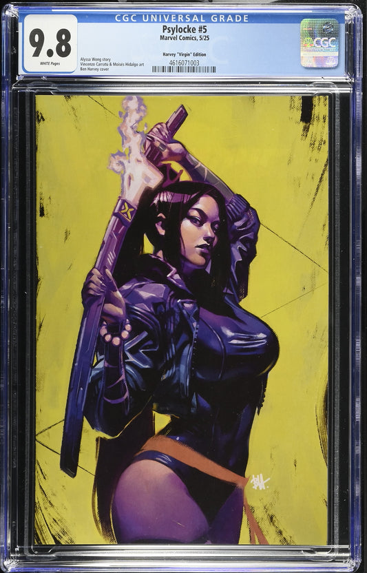 Psylocke #5 50 Copy Variant Edition Ben Harvey Psylocke Vir Variant CGC Graded 9.8