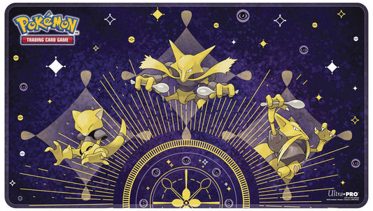 Pokemon Collectible Card Game Abra Evolutions Stitched Playmat White