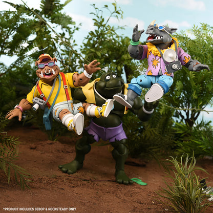 TEENAGE MUTANT NINJA TURTLES (CARTOON) - VACATION BEBOP AND ROCKSTEADY 7" SCALE ACTION FIGURE 2-PACK