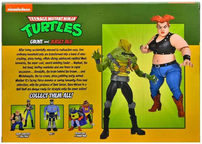 NECA Teenage Mutant Ninja Turtles Cartoon Grunt & Jersey Red Exclusive Action Figure 2-Pack