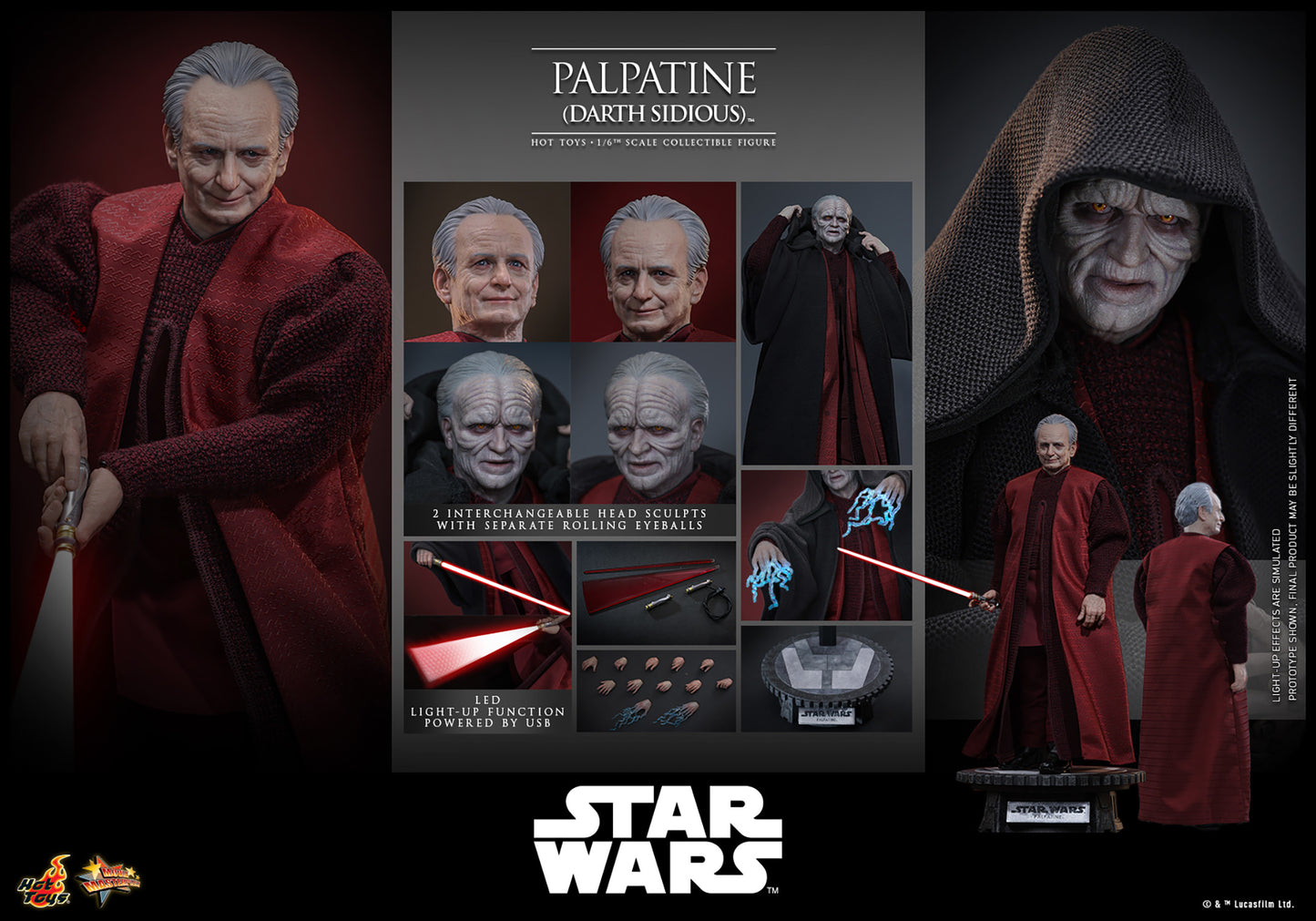 (Pre-Order) Palpatine (Darth Sidious) 1:6 Figure Hot Toy