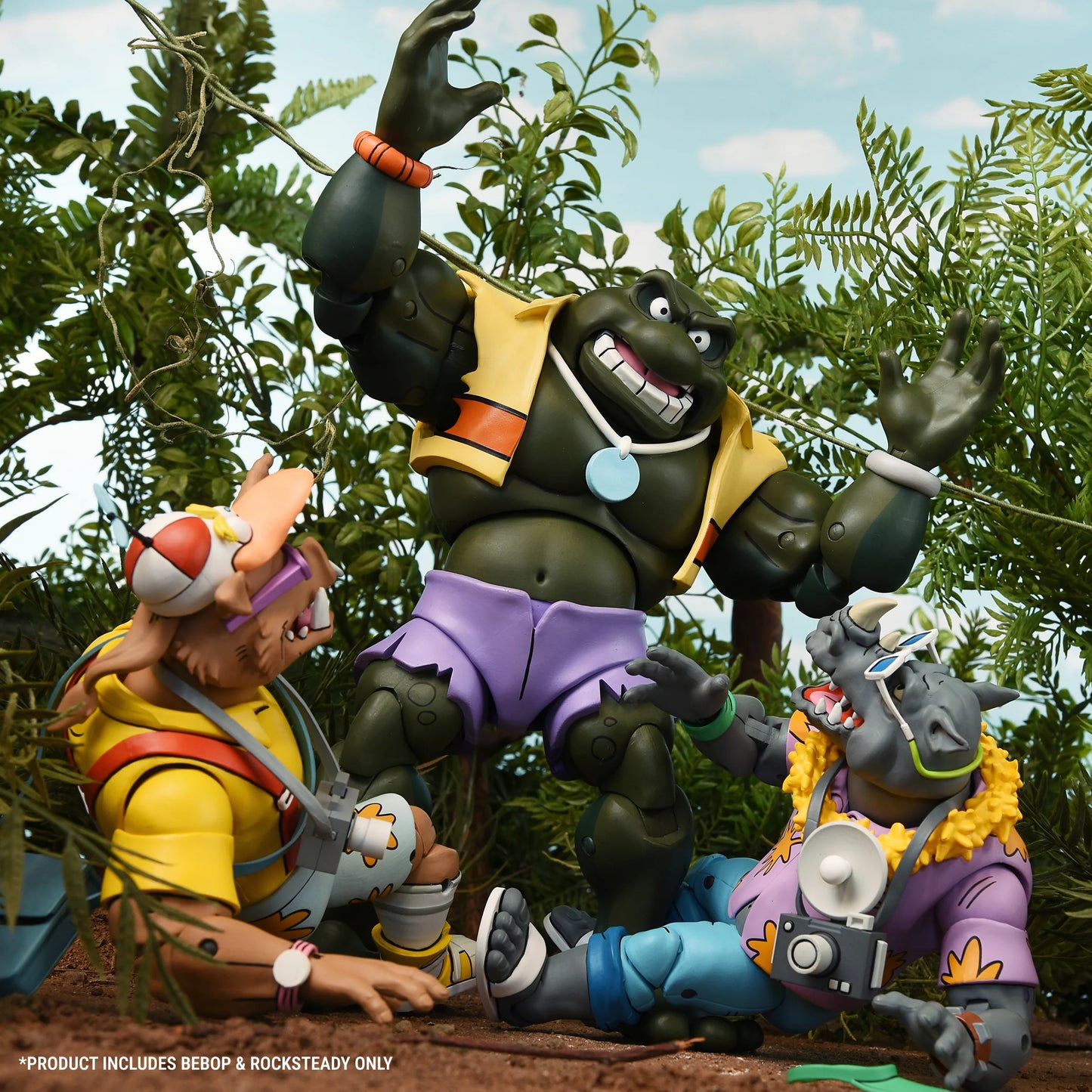 TEENAGE MUTANT NINJA TURTLES (CARTOON) - VACATION BEBOP AND ROCKSTEADY 7" SCALE ACTION FIGURE 2-PACK