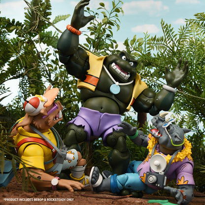TEENAGE MUTANT NINJA TURTLES (CARTOON) - VACATION BEBOP AND ROCKSTEADY 7" SCALE ACTION FIGURE 2-PACK