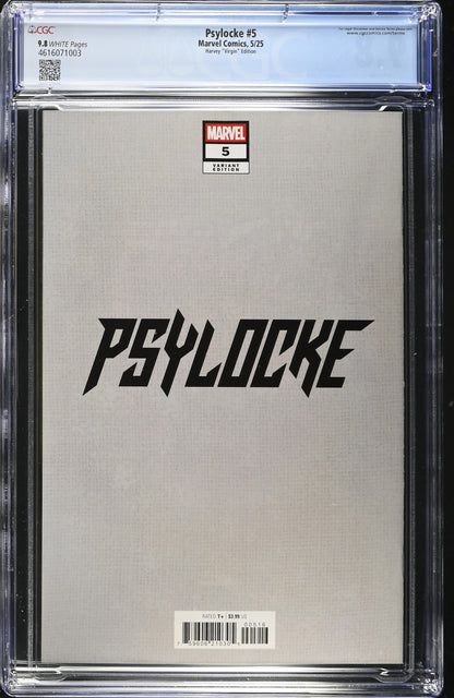 Psylocke #5 50 Copy Variant Edition Ben Harvey Psylocke Vir Variant CGC Graded 9.8