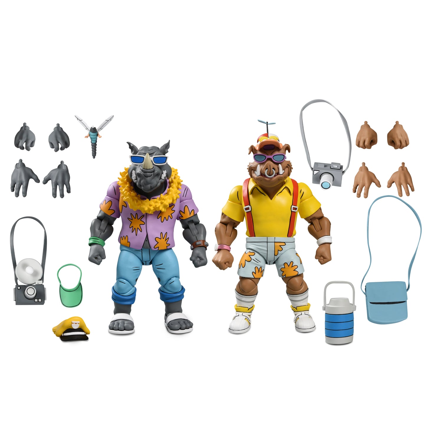 TEENAGE MUTANT NINJA TURTLES (CARTOON) - VACATION BEBOP AND ROCKSTEADY 7" SCALE ACTION FIGURE 2-PACK