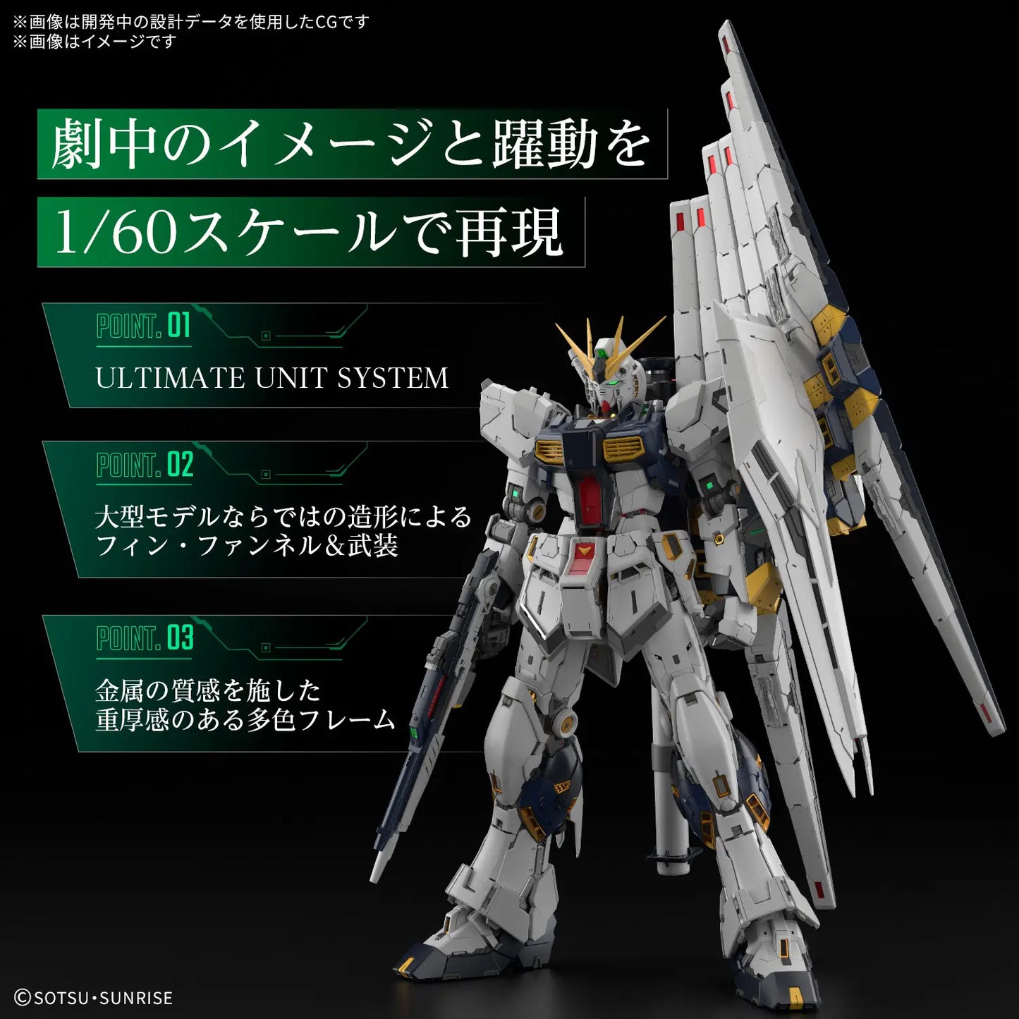 Bandai PG Unleashed 1/60 RX-93 Nu Gundam Model Kit