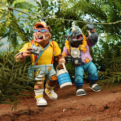 TEENAGE MUTANT NINJA TURTLES (CARTOON) - VACATION BEBOP AND ROCKSTEADY 7" SCALE ACTION FIGURE 2-PACK