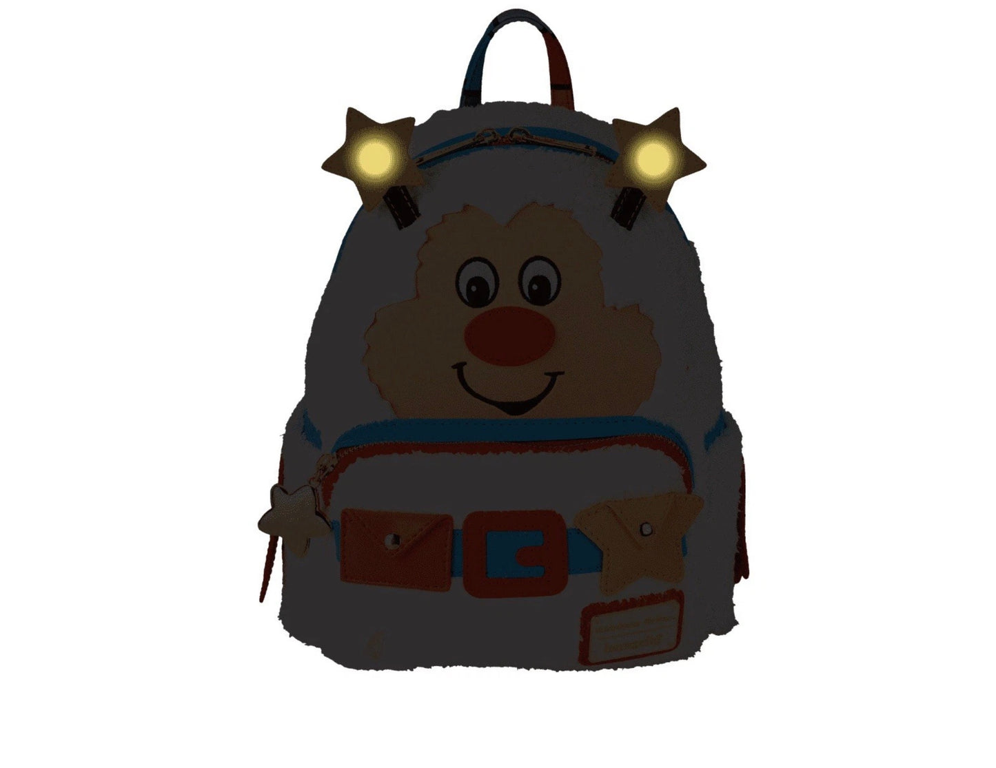 LOUNGEFLY NWT Rainbow Brite Twink White Sprite Fuzzy Light Up Mini Backpack