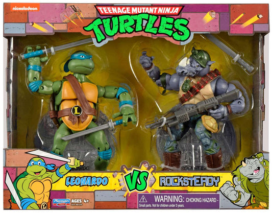 Teenage Mutant Ninja Turtles TMNT Classics Leonardo vs. Rocksteady Action Figure 2-Pack