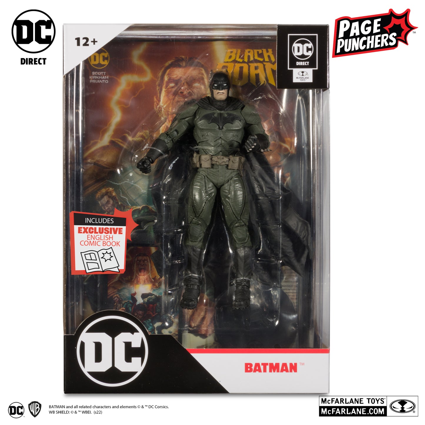 DC DIRECT BLACK ADAM WV1 BATMAN 7IN AF W/ COMIC