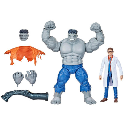 Avengers 60th Ann Leg Grey Hulk/Banner 6in Action Figure 2pk