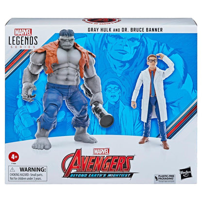 Avengers 60th Ann Leg Grey Hulk/Banner 6in Action Figure 2pk