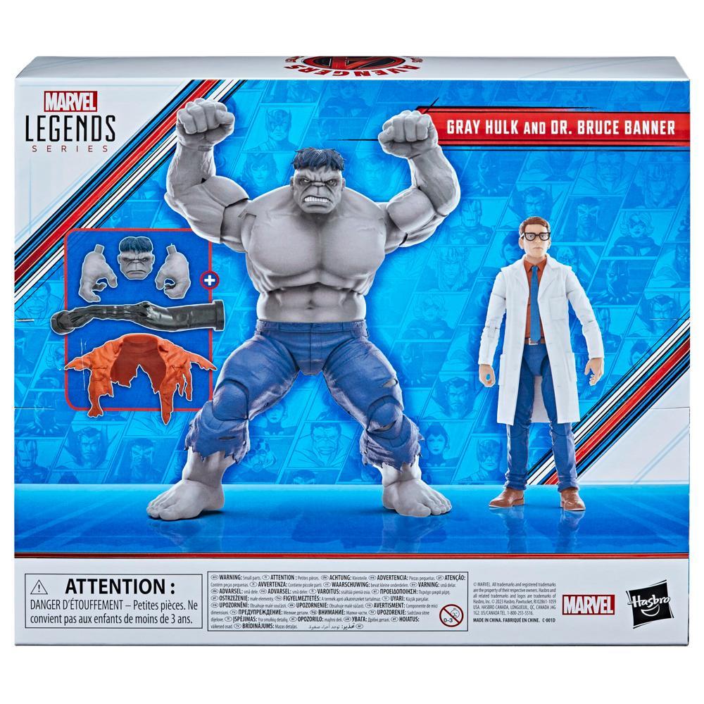 Avengers 60th Ann Leg Grey Hulk/Banner 6in Action Figure 2pk