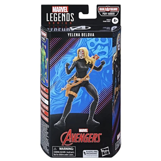 The Avengers (Classic Comic) Marvel Legends Yelena Belova Black Widow Action Figure (Puff Adder BAF)