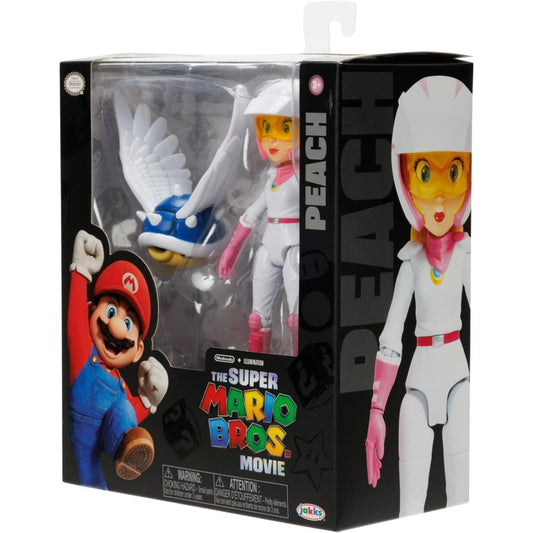 THE SUPER MARIO BROS. MOVIE 5 Inch Action Figure Series 2 Peach Figure in Motorcycle Outfit with Spiny Blue Shell