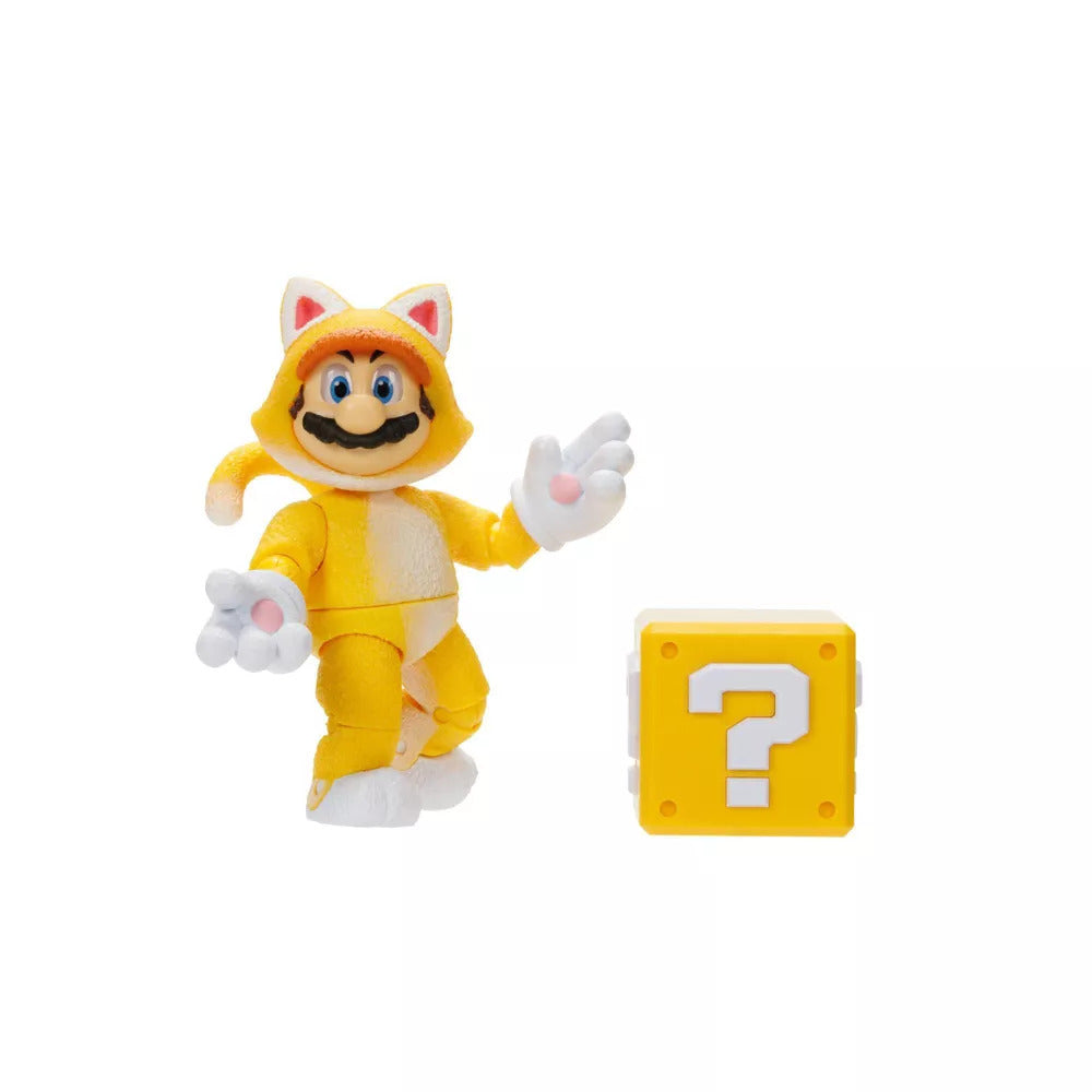 Super Mario Bros. The Movie Cat Mario 5-Inch Figure [with Question Block]