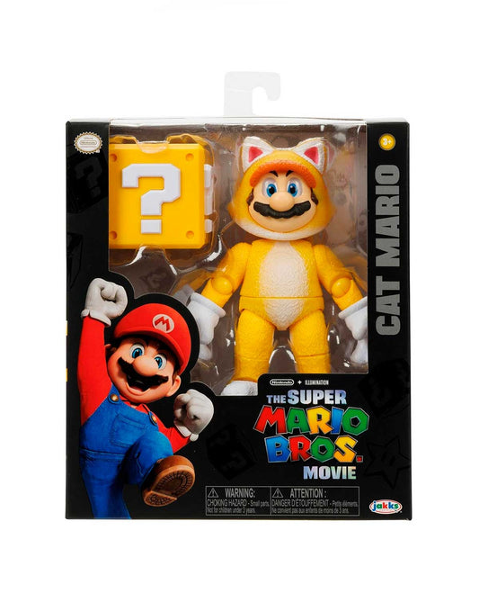 Super Mario Bros. The Movie Cat Mario 5-Inch Figure [with Question Block]