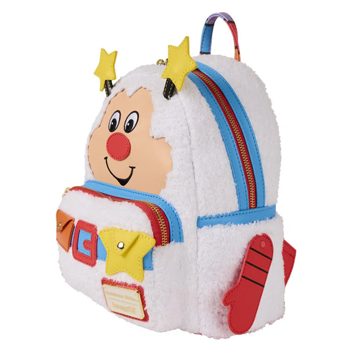 LOUNGEFLY NWT Rainbow Brite Twink White Sprite Fuzzy Light Up Mini Backpack