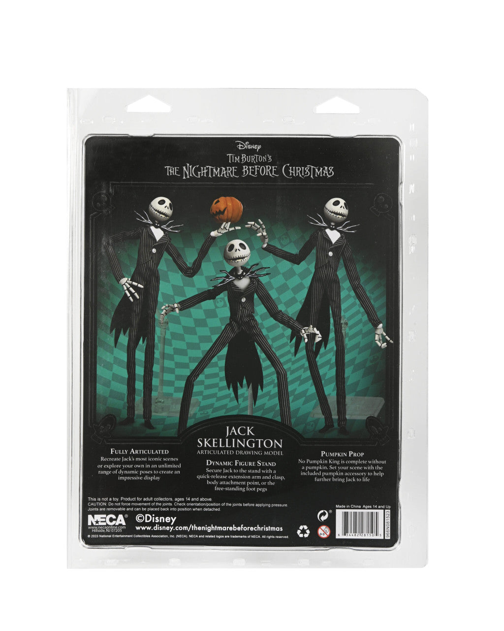 NECA The Nightmare Before Christmas Jack Skellington with Pumpkin Articulated Action Figure