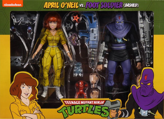 NECA Teenage Mutant Ninja Turtles 7" Scale April O'Neil & Foot Soldier Collectible Action Figures Set