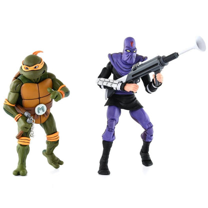 NECA Teenage Mutant Ninja Turtles Michelangelo & Foot Soldier Exclusive Action Figure 2-Pack